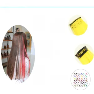 Detail display of seamless colored hair extensions with clip-in structure and 38 shades