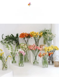 Macro shot of rectangular acrylic flower buckets with smooth edges for floral arrangements