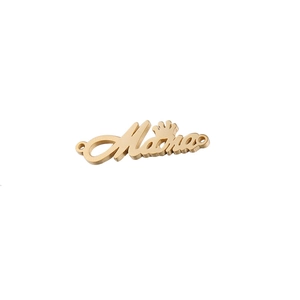 Golden stainless steel Mama charm with mini crown for DIY jewelry making connector