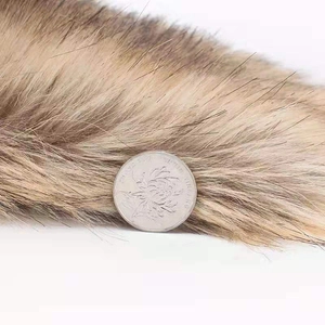 Winter faux fox fur aviator hat with thick ear flaps and soft brown gradient texture