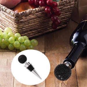 Tappo per bottiglia di vino con sfera di cristallo in lega di zinco e anelli di tenuta