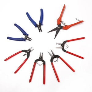 7-piece carbon steel mini jewelry tool kit with non-slip red and blue handles