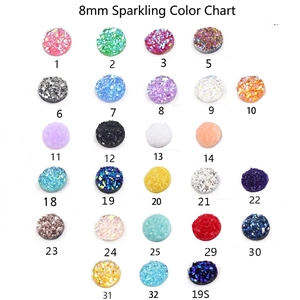 Round Druzy Resin Cabochons Flatback Sparkly Glitter Stones For DIY Jewelry Making Crafts Accessories