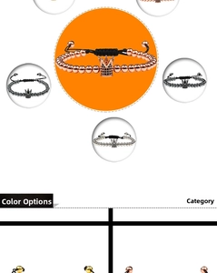 Detail of woven crown bracelets set in rose gold, black, silver and gold finishes