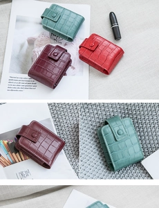Drei Schminktaschen aus PU-Leder mit Krokoprägung, Spiegel und praktischem Druckknopf