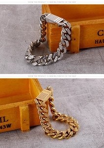Détails des bracelets cubains glacés en argent et or avec sertissage de zircons cubiques