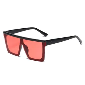 Occhiali Da Sole Quadrati Oversize Flat Top Punk Rock Retrò UV400 Montura PC Lenti AC Per Uomo Donna Unisex