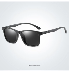 Classic black TR polarized sports sunglasses shown from a 45-degree side view profile