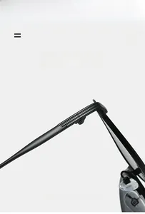 Detail of ultra-light black metal glasses hinge and super elastic slim temple design