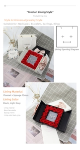 Detail of red preserved roses in jewelry gift box with velvet sponge inserts for necklaces