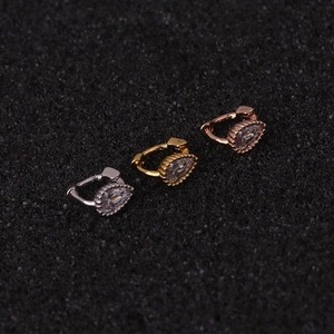 Teardrop cartilage earrings in silver, gold, and rose gold finishes with zircon stones