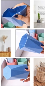 Flexible wheat straw cup with geometric diamond texture and hexagonal bottom base