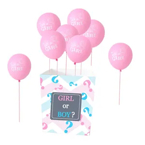 Kit De Boîte À Ballons Surprise Pour Révélation De Sexe Avec Boîte En Papier Et Ballons En Latex Pour Baby Shower