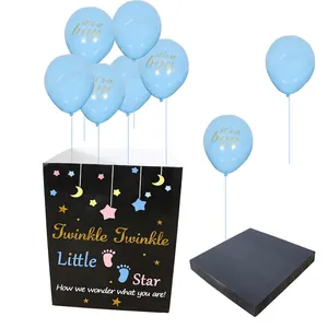 Boîte de fête Gender Reveal Twinkle Twinkle Little Star avec ballons bleus it's a boy