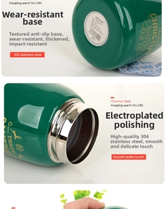 Detail of 304 stainless steel mouth and wear-resistant bottom for Christmas elk thermos