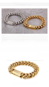 Détail macro du bracelet à mailles gourmette en acier inoxydable avec pavé de cristaux