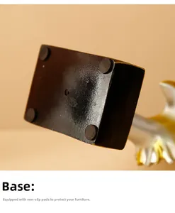 Macro shot of rectangular black base with anti-slip pads to protect furniture surfaces