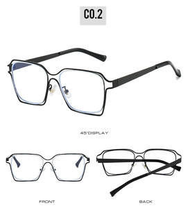 Détails de monture lunettes carrées œil de chat avec un design évidé à double ligne