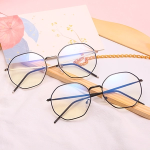 Polygon Glasses Frame Metal Anti Blue Light Geometric Octagon Vintage Fashion Eyewear Unisex Eyeglasses