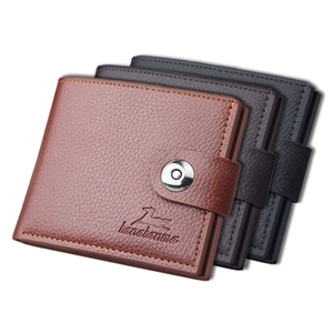 Portefeuille pour hommes en cuir souple avec boucle, disponible en trois coloris