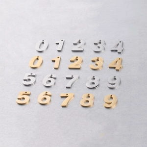 Arabic Number Pendants 304 Stainless Steel Mirror Polished DIY Jewelry Making Charms For Necklace Bracelet Accessory