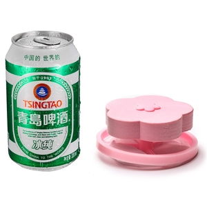 Pink plum blossom washing machine floating lint filter bag with size reference