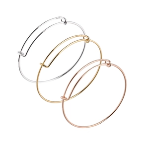 Adjustable Wire Bangle Bracelet 304 Stainless Steel Minimalist Expandable Jewelry Making Base For Women