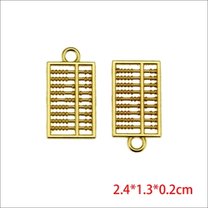 Goldener Abakus-Anhänger aus Metall für DIY Handyhüllen, Größe 2,4cm x 1,3cm x 0,2cm