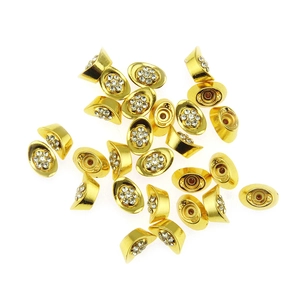Goldene Barren-Anhänger mit weißen Strasssteinen für DIY-Handyhüllen und Nailart