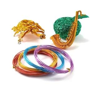 Colorful 0.6-3mm aluminum wire for DIY crafts with wire-woven turtle and saxophone models