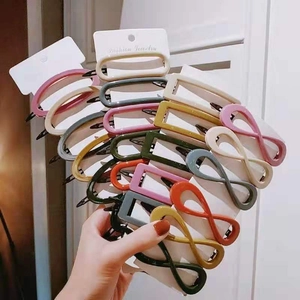 Geometric Hair Clips Acrylic Rectangle Oval Infinity Shape Solid Color Korean Style Fashion Hair Accessories For Women