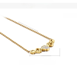 Détails techniques du collier en acier inoxydable avec pendentif patte et chaîne de 45 cm