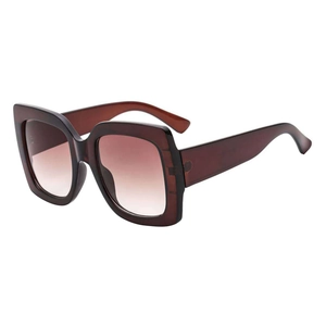Lunettes de soleil carrées oversize avec verres dégradés marron et larges branches