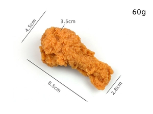 Detailed view of the 8.5cm fried chicken leg model showing texture and size measurements