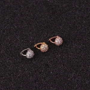 Mini cartilage hoop earrings in silver gold and rose gold with zircon flower detail