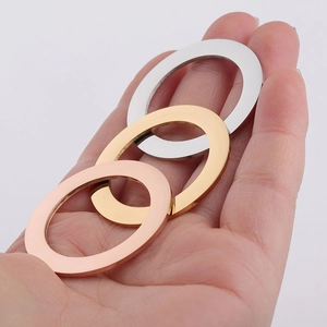 Set of three 35mm mirror polished stainless steel round pendants in silver, gold and rose gold