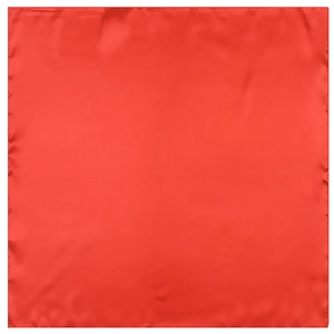 Classic bright red square satin scarf with smooth silk-like texture and glossy finish