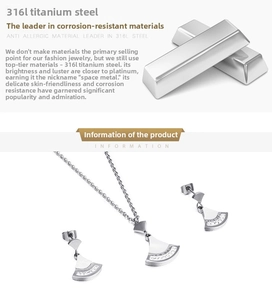 Vue détaillée de l'ensemble collier et boucles d'oreilles en forme d'éventail