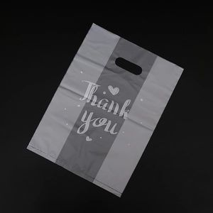 Thank You Plastic Packaging Bags Semi-Transparent Frosted Handheld Gift Wrapping For Bakery Boutique Wedding