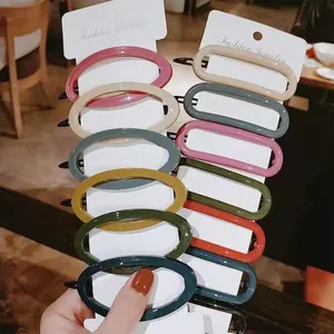 Fashionable 12-piece acrylic hair clip set in matte Morandi colors on display cards