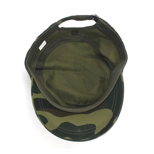 Adjustable men's camouflage military flat top hat made of 100% cotton for hiking