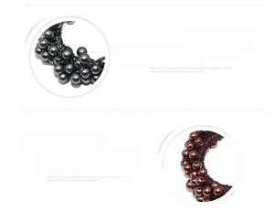 Vue détaillée d'élastiques à perles tissées avec des perles synthétiques noires et marron café