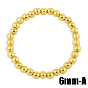 Pulsera de bolas doradas de 6mm joyería de cuentas minimalista para mujeres y parejas
