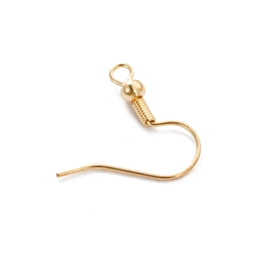 Crochets d'oreilles dorés avec bille et ressort pour la création de bijoux artisanaux