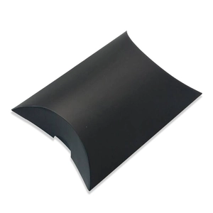 Minimalist black matte pillow-shaped gift box for jewelry and candy packaging
