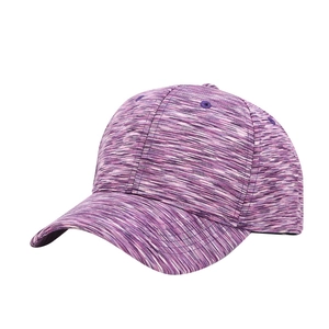 Space-dye tie-dye baseball cap in purple and white showing 45-degree angle view