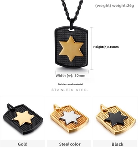 Macro detail of hexagonal star shields in stainless steel with three color finishes