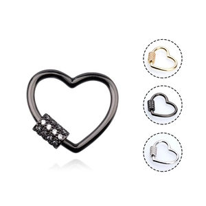Fermoir De Bijoux En Forme De Coeur Micro Pavé Zircon Connecteur À Vis Pour La Fabrication De Colliers Et Bracelets En Cuivre