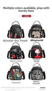 Waterproof nylon mini backpacks in six various artistic prints with multiple zip compartments