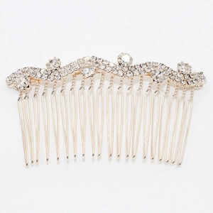 Alloy Rhinestone Hair Comb Elegant Korean Style For Women Sparkling Bow Crown Geometric Bridal Hair Side Comb Accessories